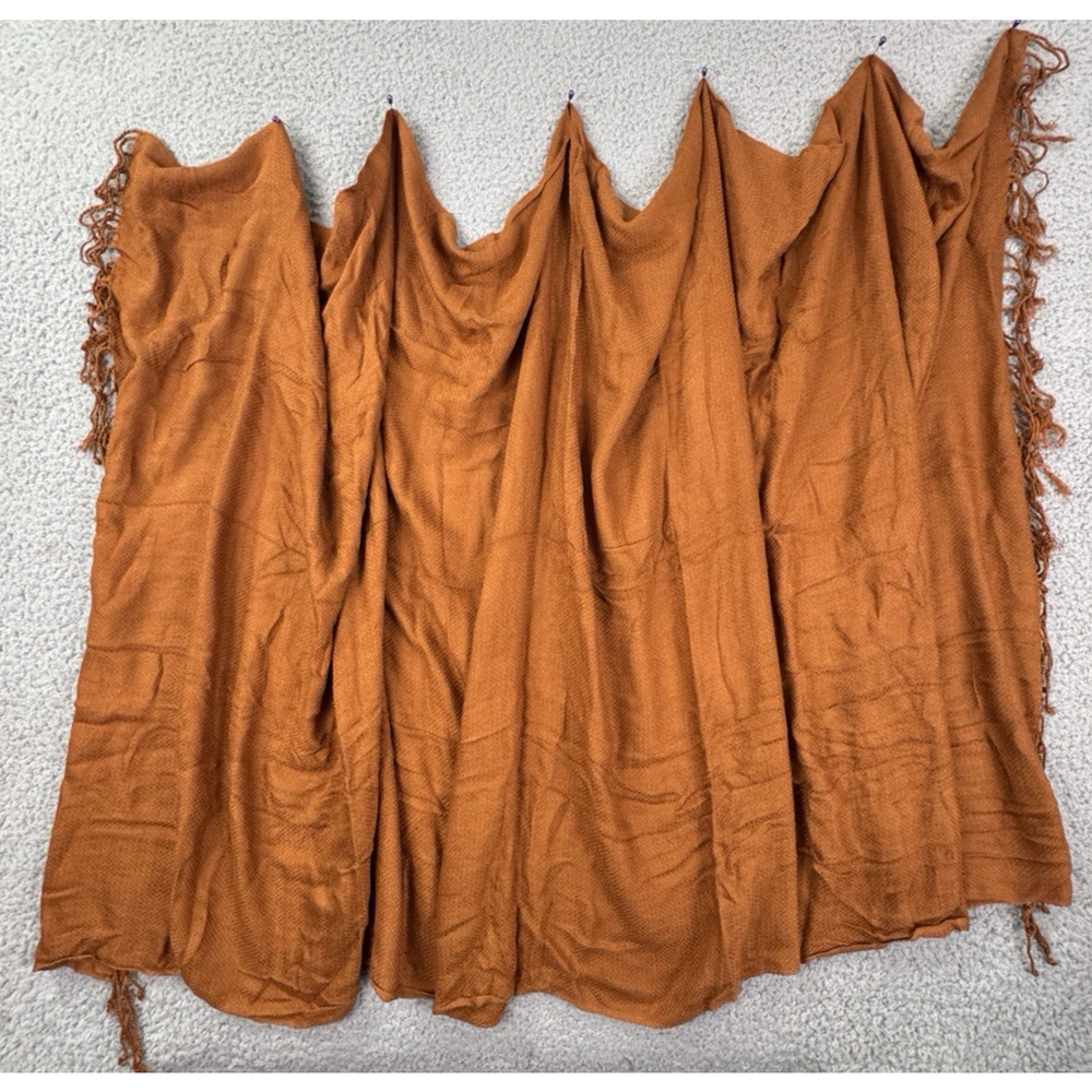 ZZ Brown Fringe Shawl Wrap Oversized Lightweight Boho Scarf